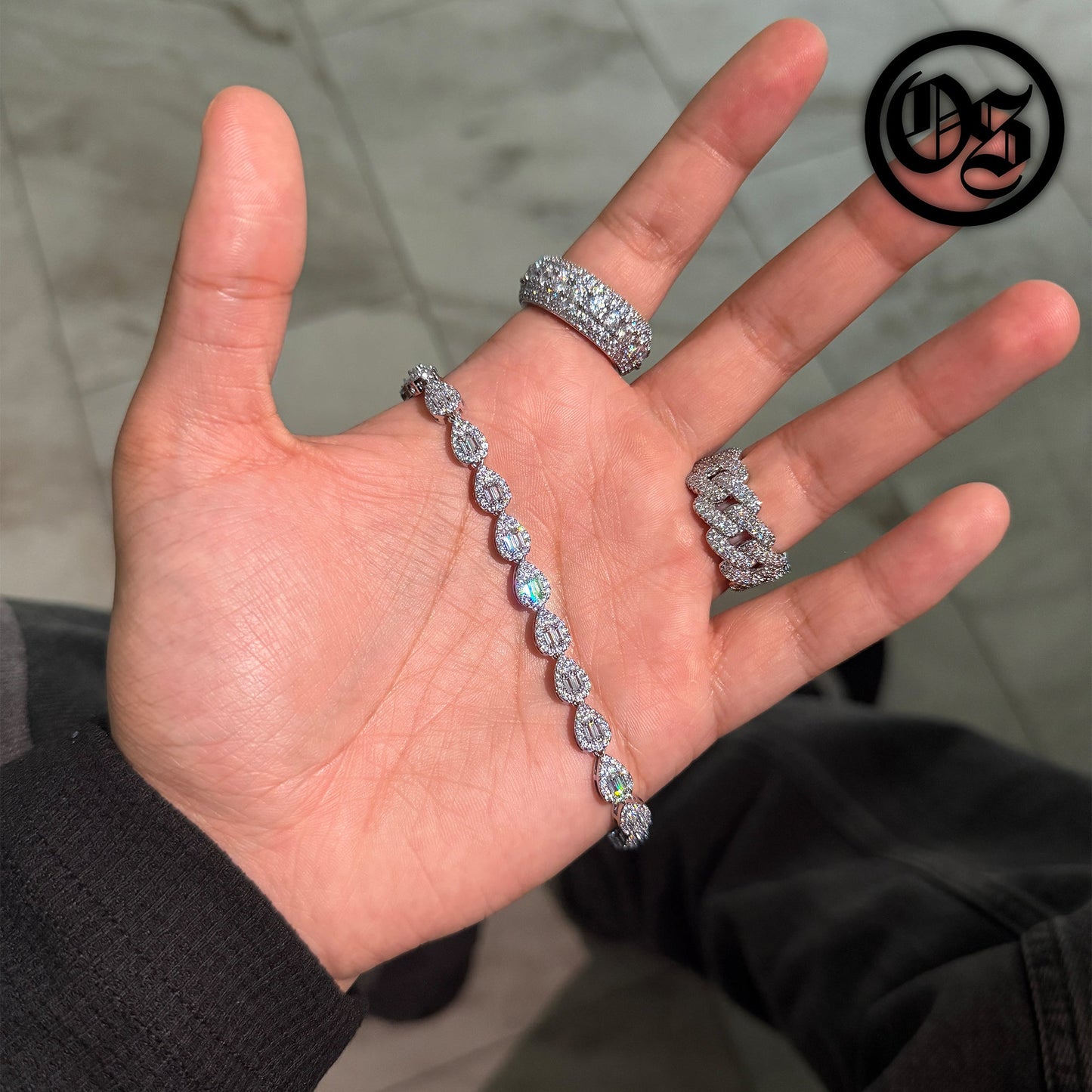 Cubic Teardrop Bracelets